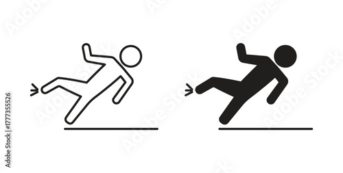 Accident icon with glyph and line. black vector icons for Web UI