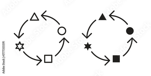 Adaptation icon with glyph and line. black vector icons for Web UI