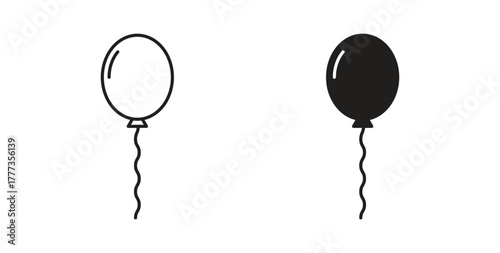 Balloon icon with glyph and line. black vector icons for Web UI
