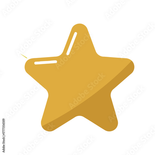 Golden star symbol award achievement success recognition shiny graphic element isolated on white background
