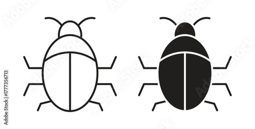 Bugs icon with glyph and line. black vector icons for Web UI