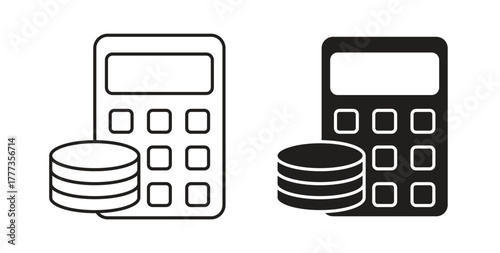 Budget icon with glyph and line. black vector icons for Web UI