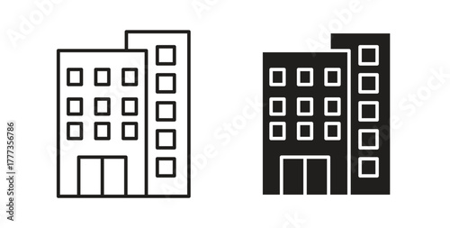 Build icon with glyph and line. black vector icons for Web UI