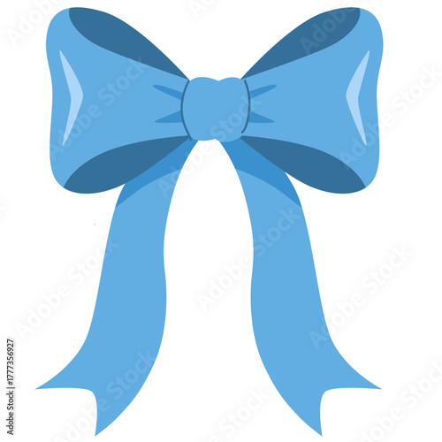 Elegant blue bow with wide flowing ends, perfect for luxury, corporate, or sophisticated branding visuals.