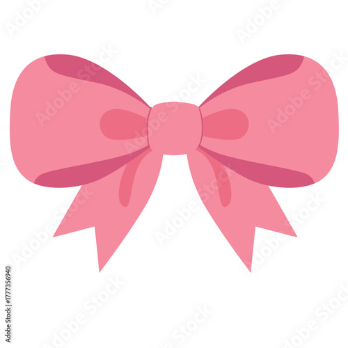 Soft pink bow with curved ends, perfect for romantic, spring, or pastel-themed scrapbook and card designs.