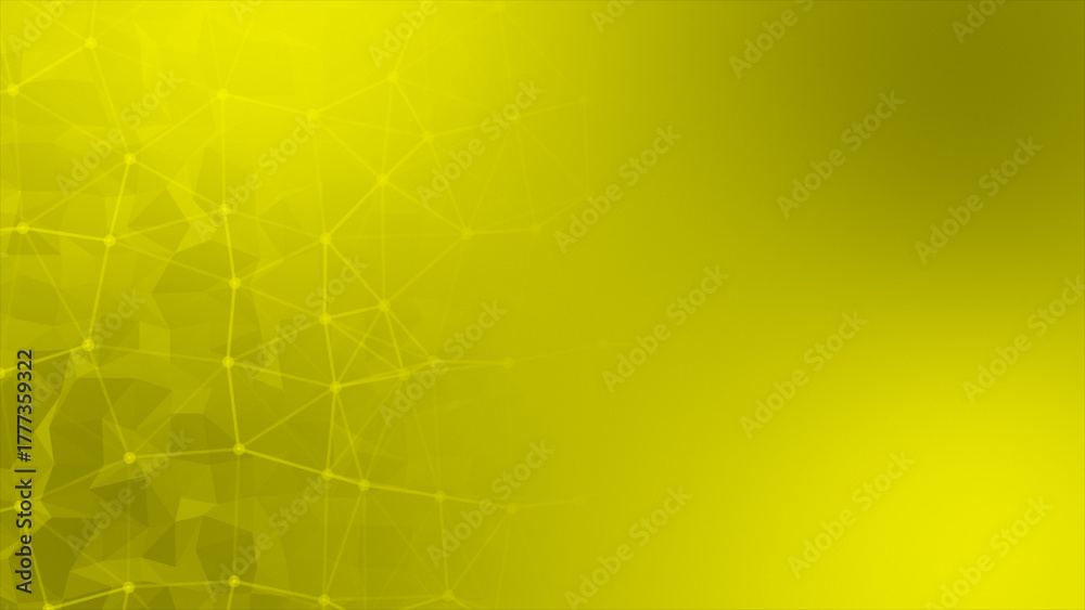 Fototapeta premium Yellow color low poly design lines and dots pattern geometrical background