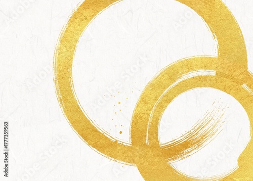 金色の毛筆アートのある和風背景