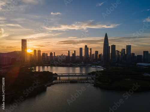 Wallpaper Mural shenzhen skyline at dusk Torontodigital.ca