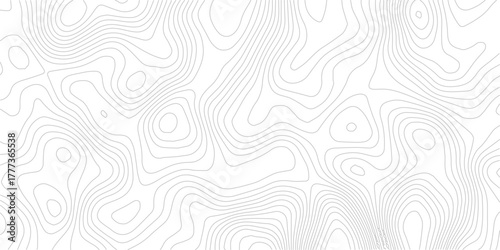 Topographic contour lines background seamless vector pattern for cartography and geography isolated on white