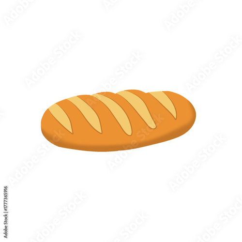 Simple Cartoon Loaf of Bread Icon