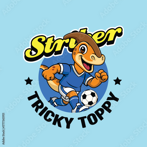 Cute Parasaurolophus Sport Mascot Shirt Design in Cartoon Style