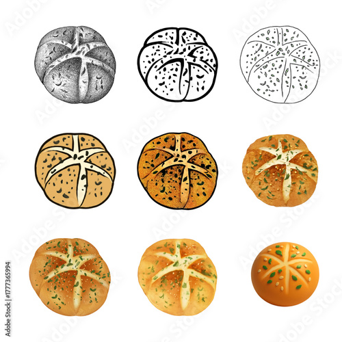 Variety Set of Korean Cream Cheese Garlic Bread