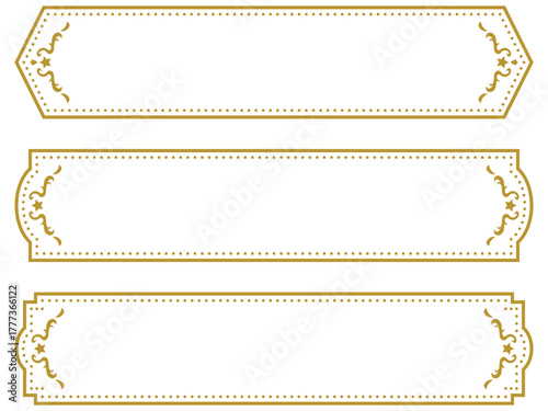 アンティーク/フレーム/タイトル/セット/ゴールド/イラスト/素材