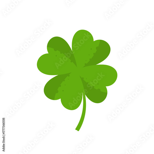 Lucky four leaf clover vector illustration, green symbol