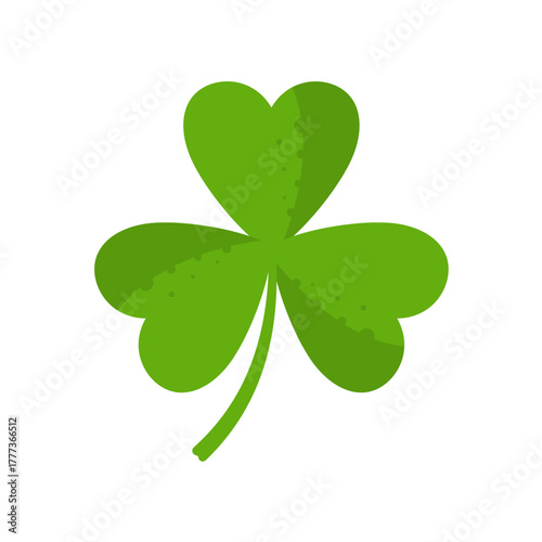 Green shamrock vector illustration, saint patrick's day symbol
