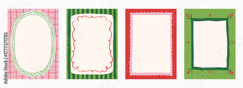 Christmas vintage backgrounds or frames. Retro design for card, invitation, banner. Vector xmas pattern or decoration.