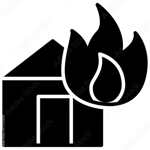 House On Fire Solid Icon