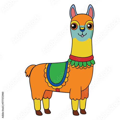 Llama Color Vector Illustration