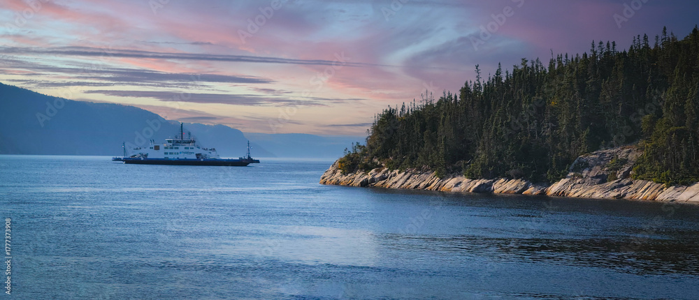 Fototapeta premium Tadoussac, Quebec, Canada: Pointe-de-l'Islet Trail at the mouth of the Saguenay Fjord