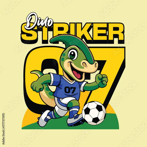 Cute Parasaurolophus Sport Mascot Shirt Design in Cartoon Style