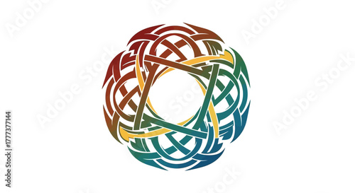 Intricate interwoven knot pattern with a captivating star shape at its center