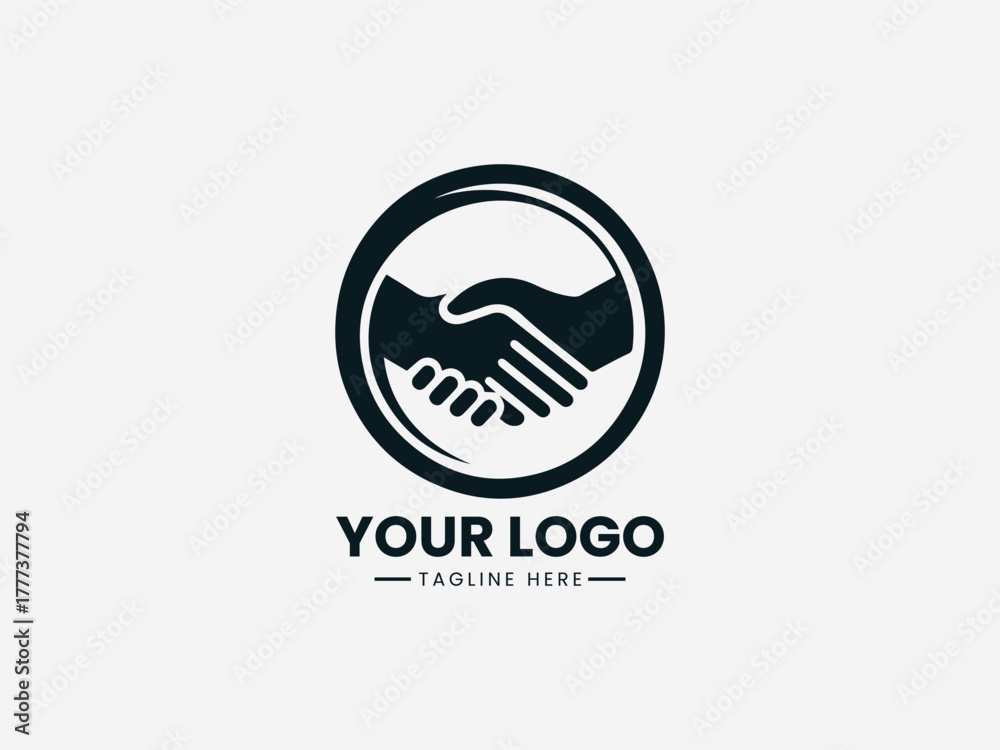Fototapeta premium Two hands shaking representing partnership trust and successful professional business agreement vector illustration