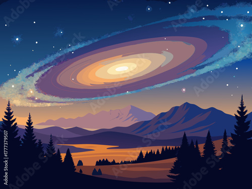colorful illustration of a milky way