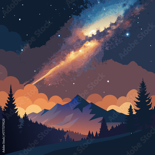 colorful illustration of a milky way