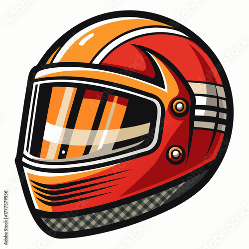 colorful illustration of a racing helmet