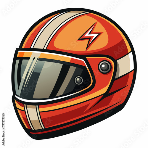 colorful illustration of a racing helmet