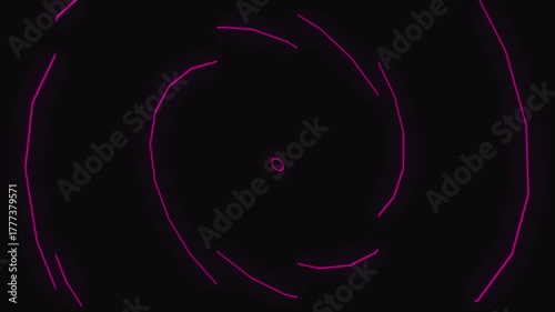 Neon Glowing Line Pattern Background Animation on Black Background- 4K