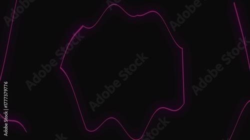 Neon Glowing Line Pattern Background Animation on Black Background- 4K