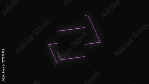 Neon Glowing Line Pattern Background Animation on Black Background- 4K