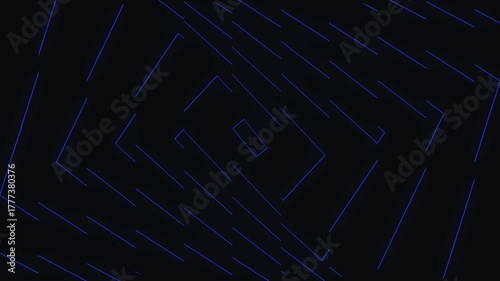 Neon Glowing Line Pattern Background Animation on Black Background- 4K