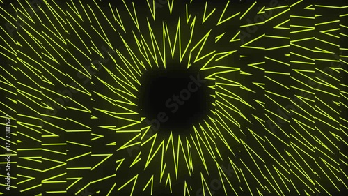 Neon Glowing Line Pattern Background Animation on Black Background- 4K