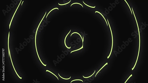 Neon Glowing Line Pattern Background Animation on Black Background- 4K