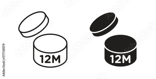 12M icon concept set. Simple icon collection