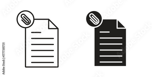 Attach document icon concept set. Simple icon collection