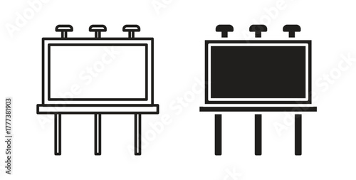 Billboard icon concept set. Simple icon collection