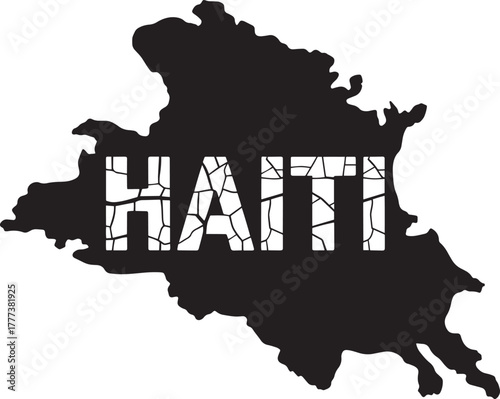 Haiti map grunge texture country outline silhouette national boundary Caribbean territory vector