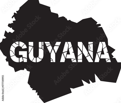 Guyana map distressed texture country outline silhouette South American nation vector graphic