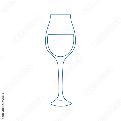 Elegant glass displays clear liquid in simple, minimalistic design, ideal for any dining occasion or celebration