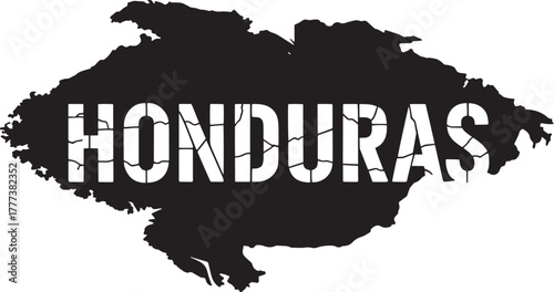 Honduras map distressed texture country outline silhouette national boundary vector illustration