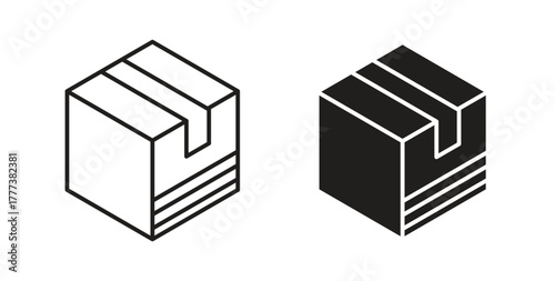 Boxes icon concept set. Simple icon collection