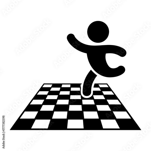 Checkered template icon Silhouette vector on white background