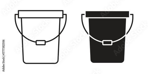 Bucket icon concept set. Simple icon collection