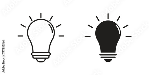 Bulb icon concept set. Simple icon collection