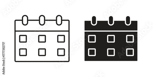 Calendar icon concept set. Simple icon collection