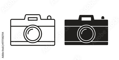 Camera icon concept set. Simple icon collection