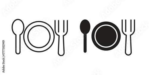 Canteen icon concept set. Simple icon collection